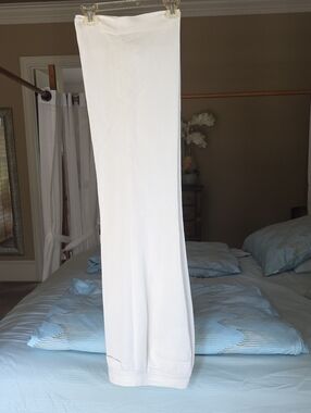 White House Black Market Cream Satin-Trim Shell Top